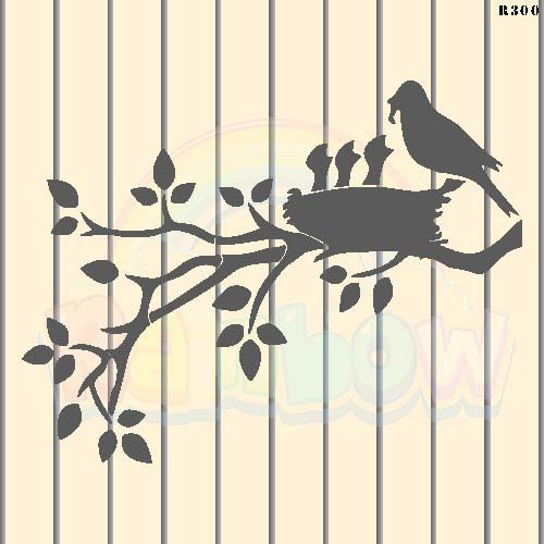 R300_Birds&Branches Wall Stencil