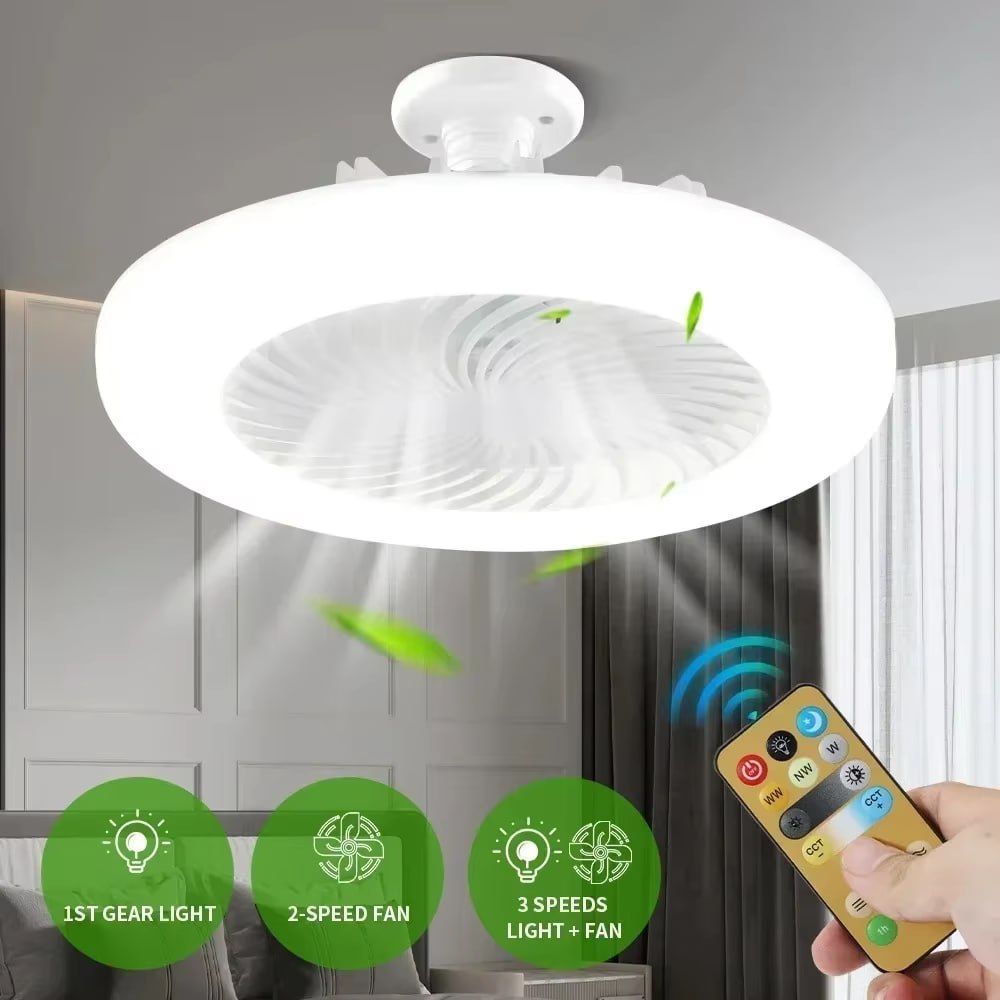 Ceiling Fan with Remote Control LED Light 