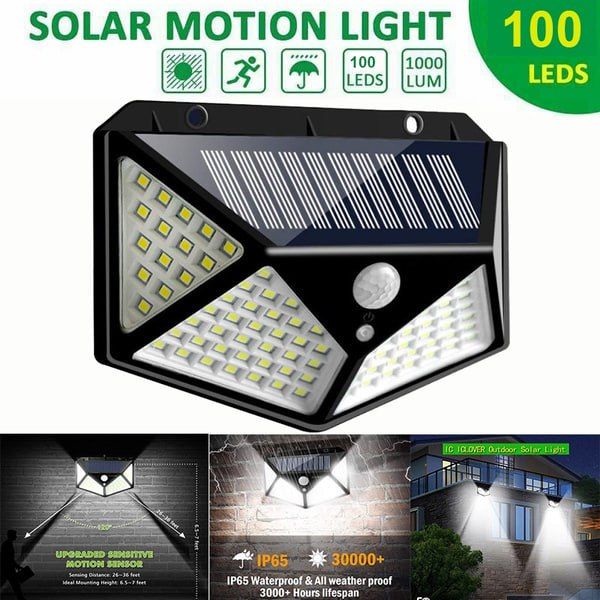 Solar Wall Lamp 100 Led Light    1100/-