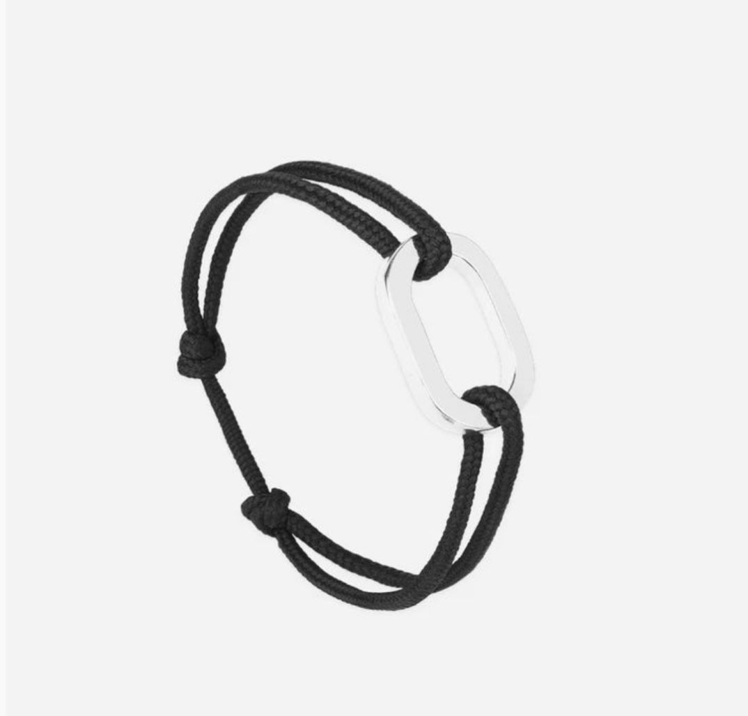 Flat link bracelet -black