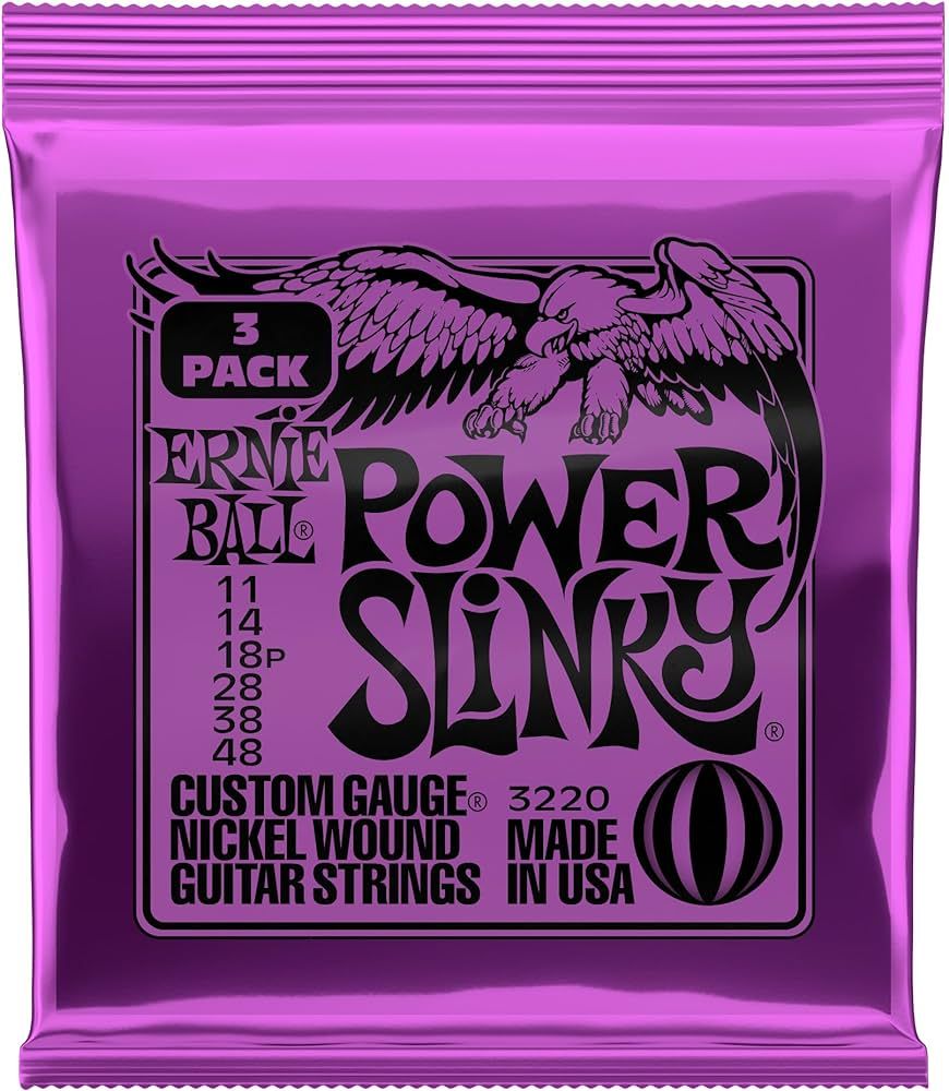 Ernie Ball POWER SLINKY COBALT ELECTRIC GUITAR STRINGS ,Nickel ,Single Pack ,11-48 GAUGE ,P02720