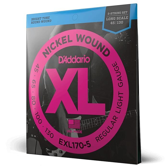 D'Addario Bass Guitar Strings - XL Nickel Bass Strings - EXL170-5