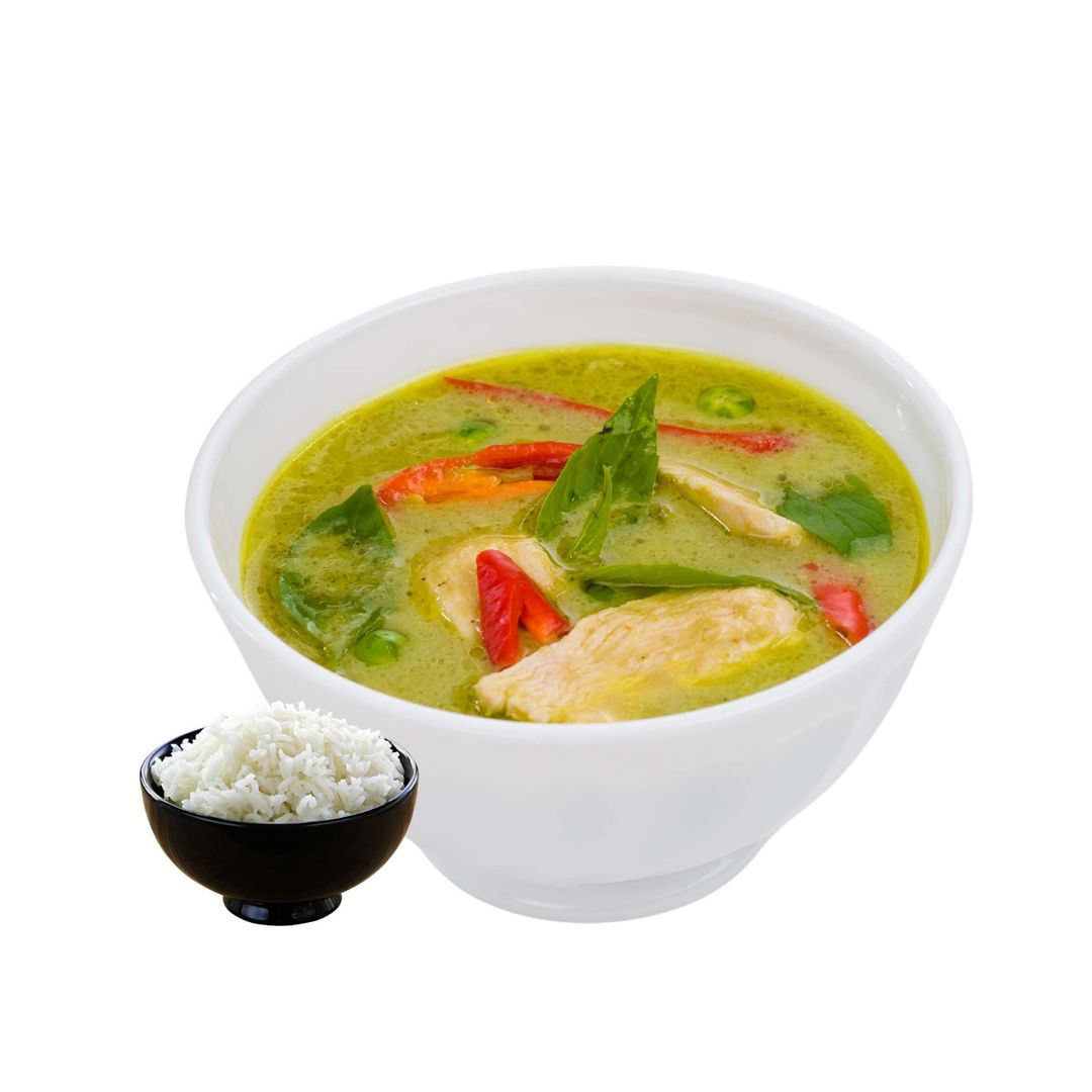 Thai Green curry with rice แกงเขียวหวาน+ข้าวสวย