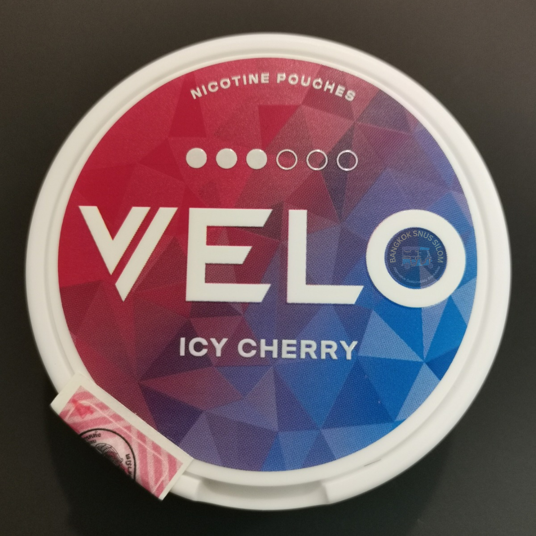 VELO ICY CHERRY Nicotine 14.3 mg/g, 10 mg/Pouch  20 Pouches/Box