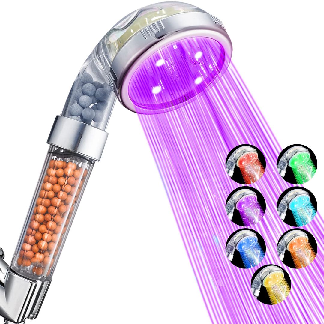 💡 LED Showerhead with Filter 💧