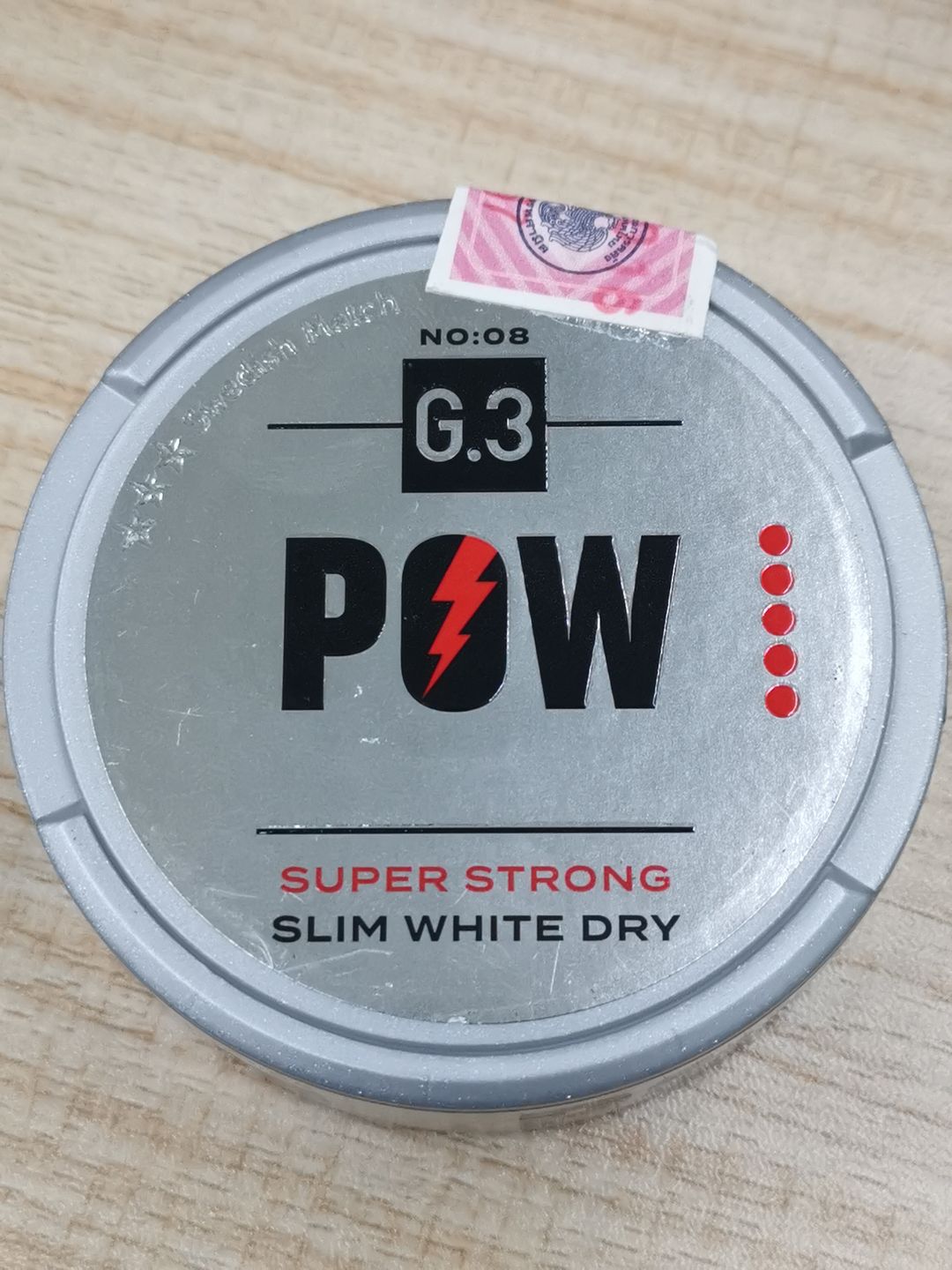 G.3 POW Slim White SUPER STRONG ( Nicotine Content: 26 mg/pouch 24 Pouches )