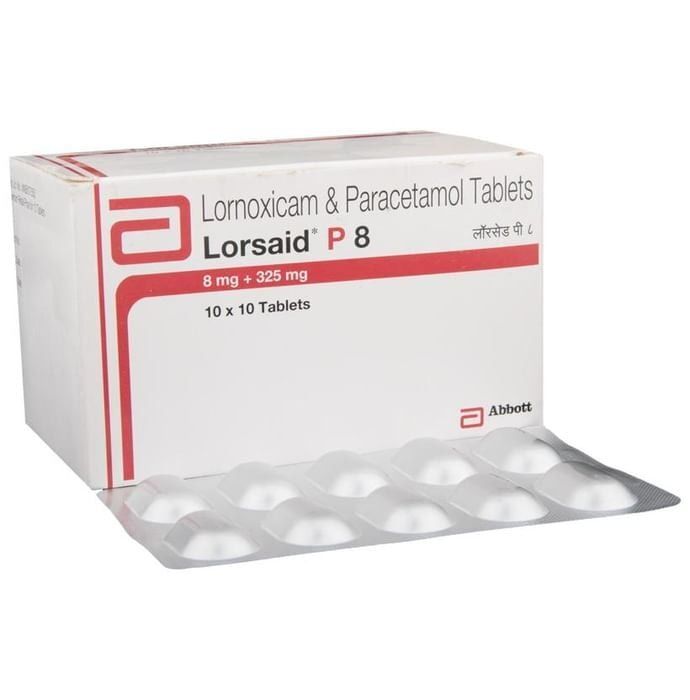 Lornoxicam & Paracetamol 8 Mg Tablets