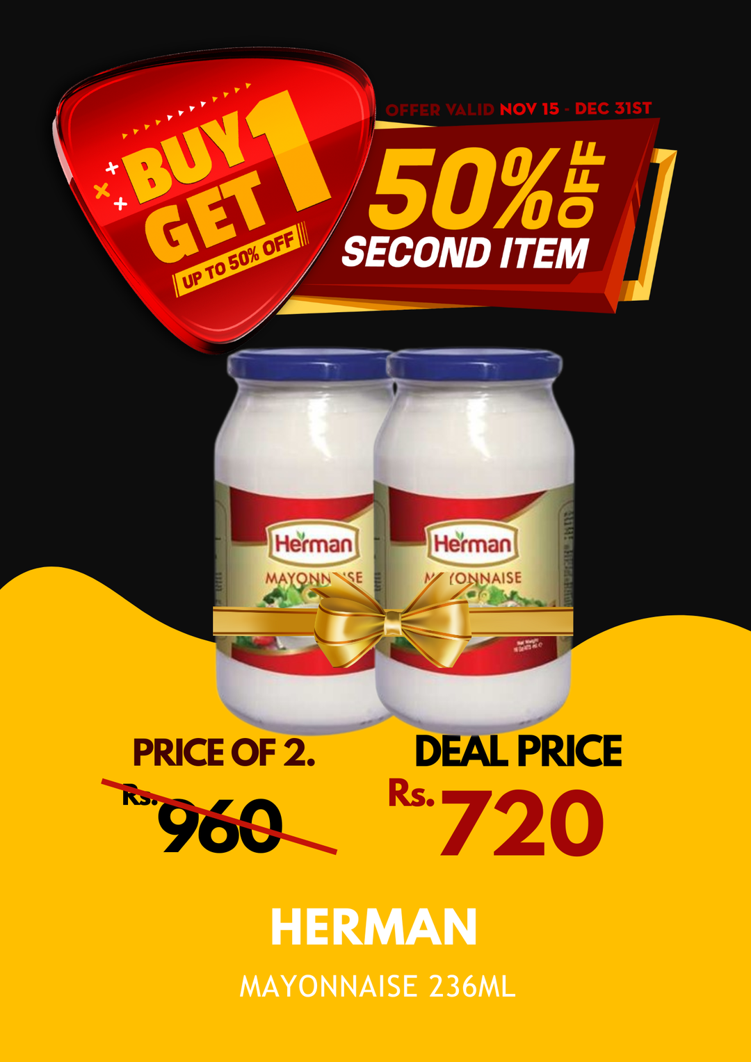 Herman Mayonnaise 236ml X 2 BOGO 50%