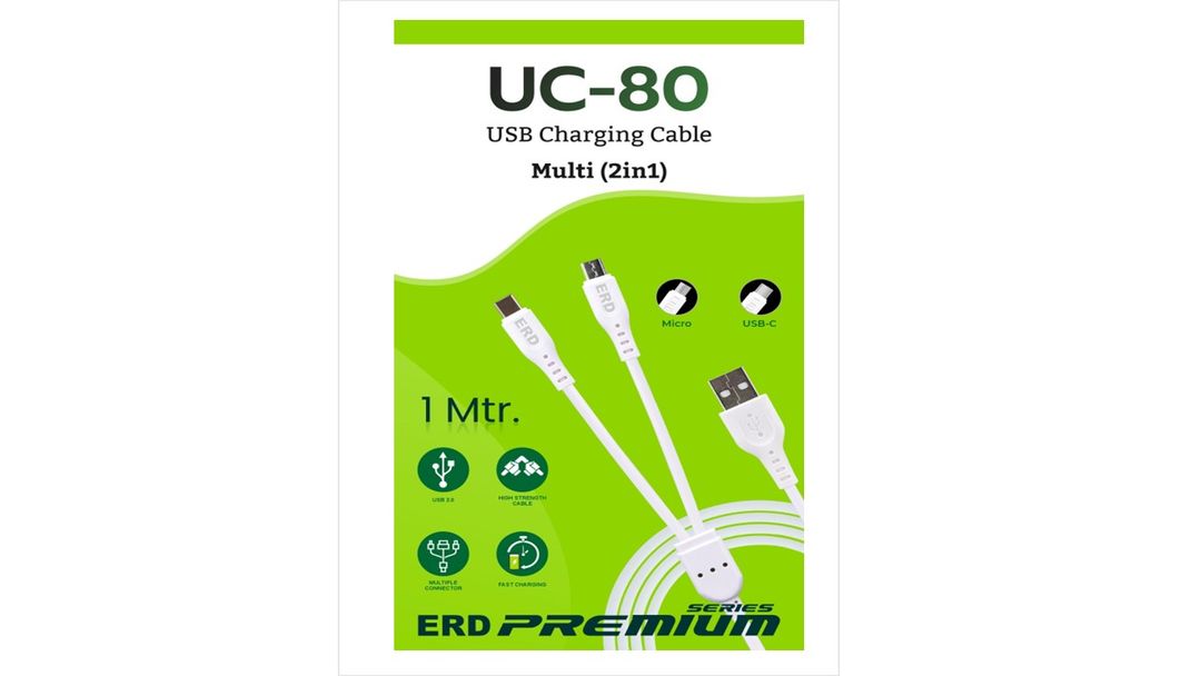 ERD UC-80 (Micro + Type-C) 2 in 1 Cable 1 Meter