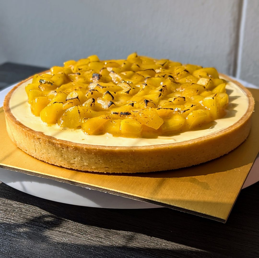 Mango Passionfruit White Chocolate Tart