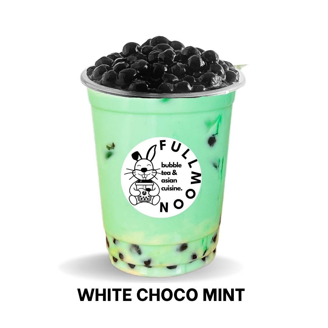 White Choco mint boba 