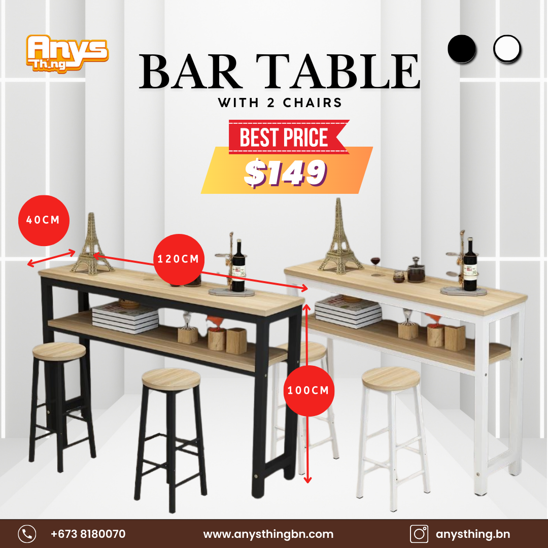 Bar Table With 2 Chairs