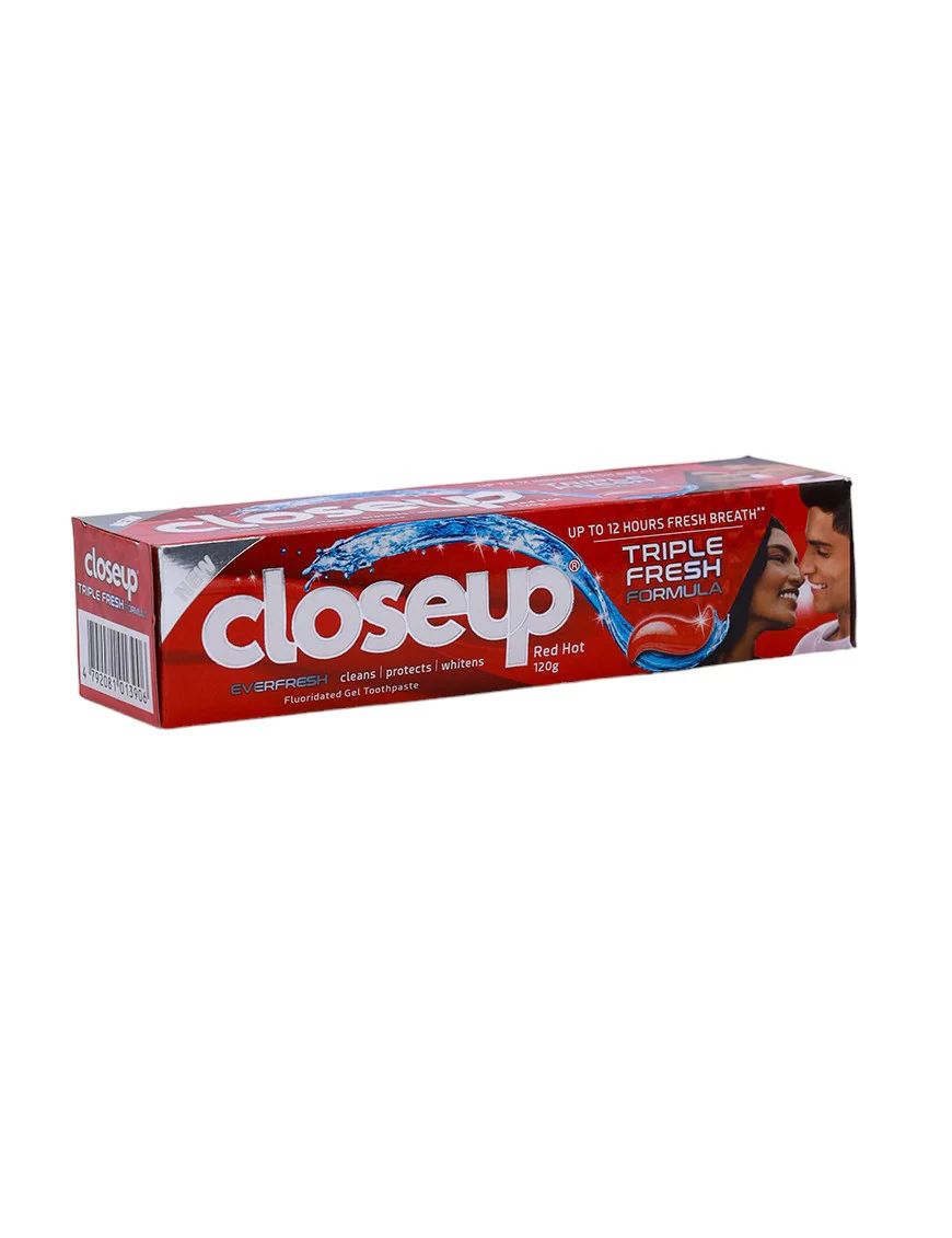 CLOSEUP TRIPLE FRESH RED HOT 120G (FLORIDATED GEL TOOTHPASTE)