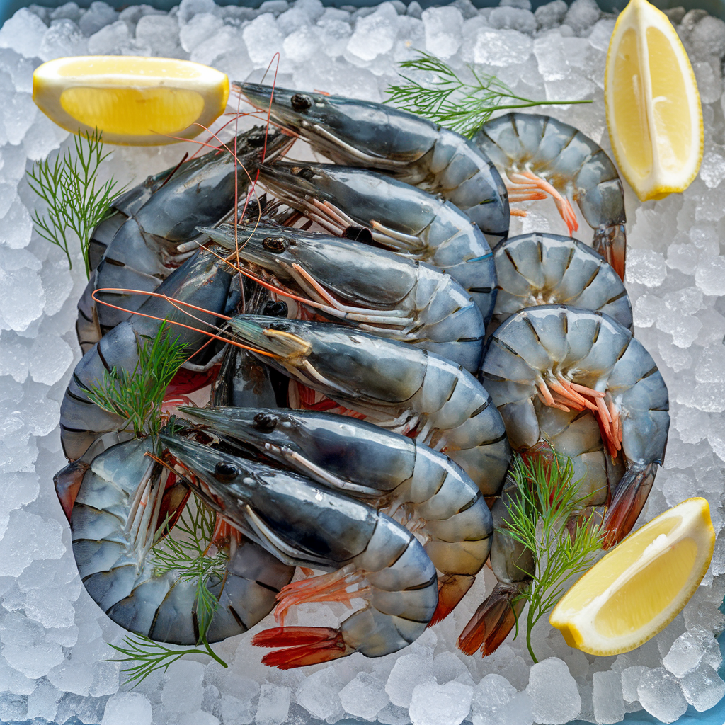 Fresh Black Tiger Prawns (21/25), 1kg (S$2.40 per 100g)