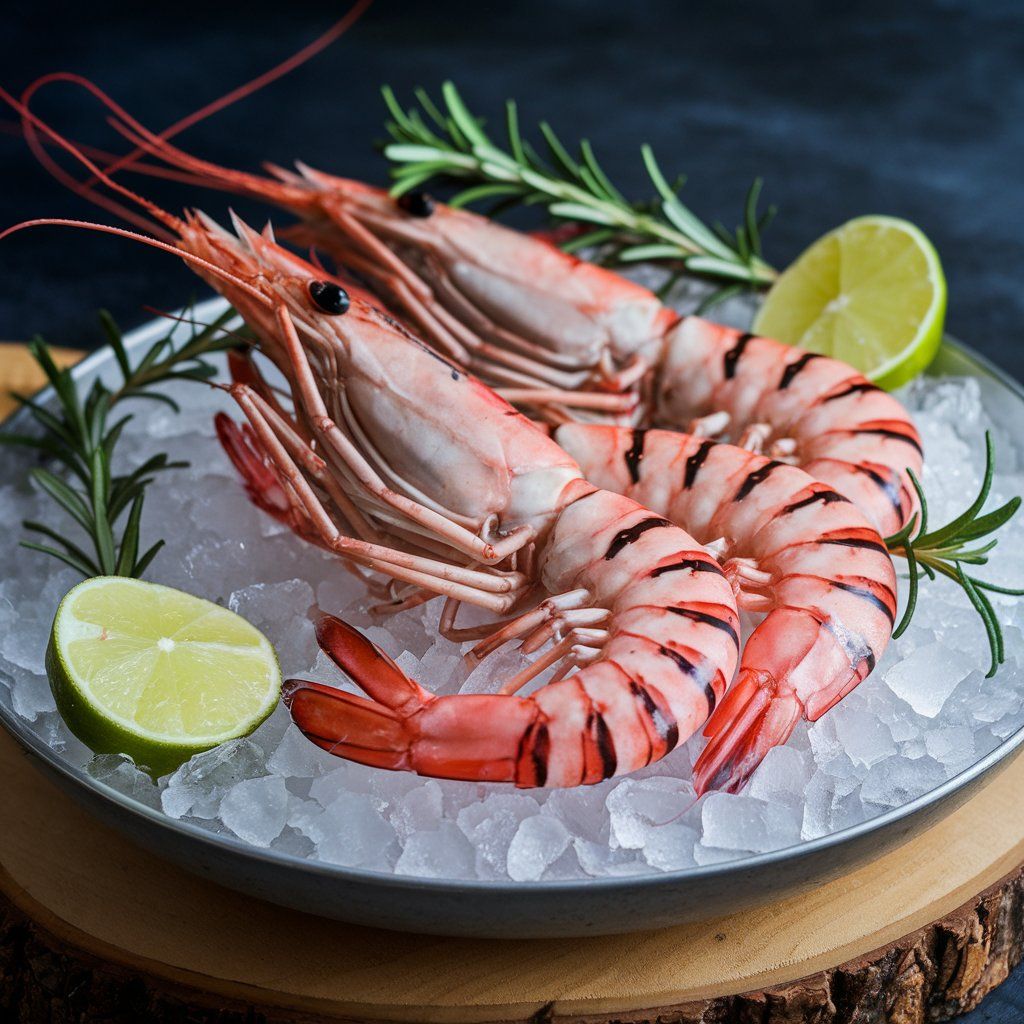  Fresh Wild Caught Red Tiger Prawns (4/5), 1kg (S$5.00 per 100g) 