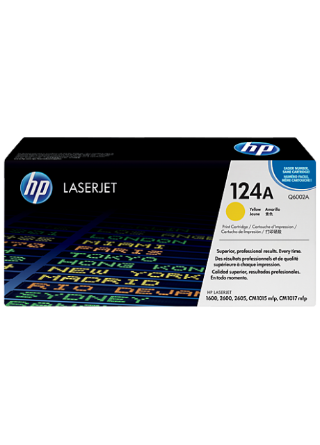 HP 124A Yellow Original LaserJet Toner Cartridge (Q6002A)