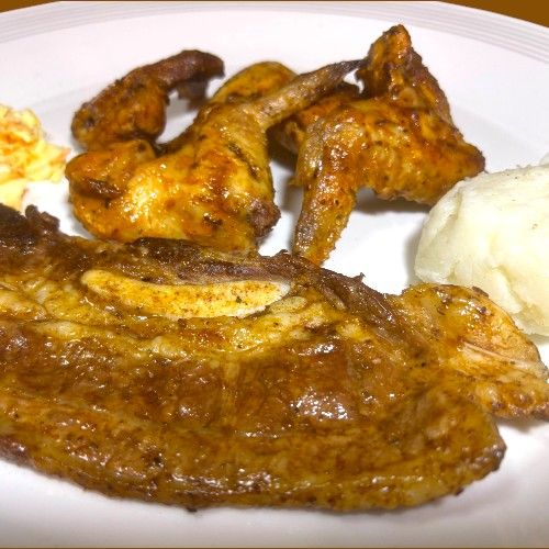 4 Wings + Brisket with Pap & Salad