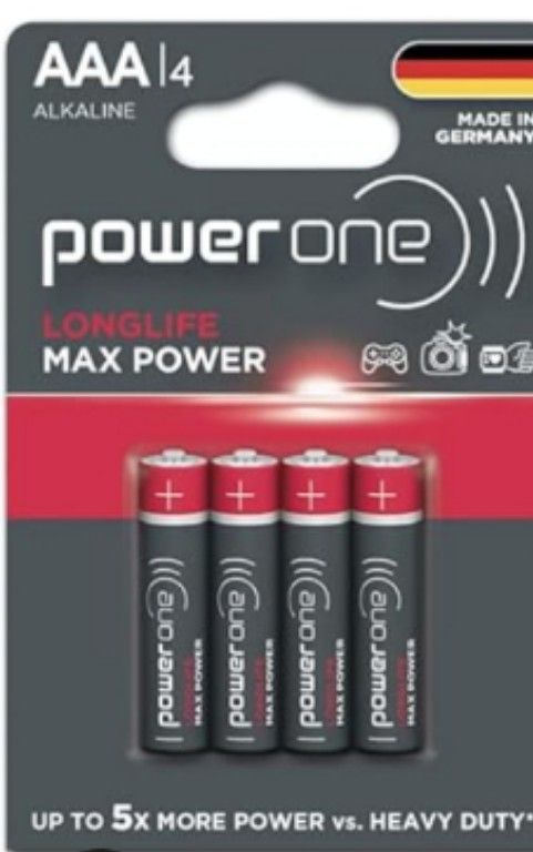 PowerOne Battery LongLife Max Power AAA 4 Nos