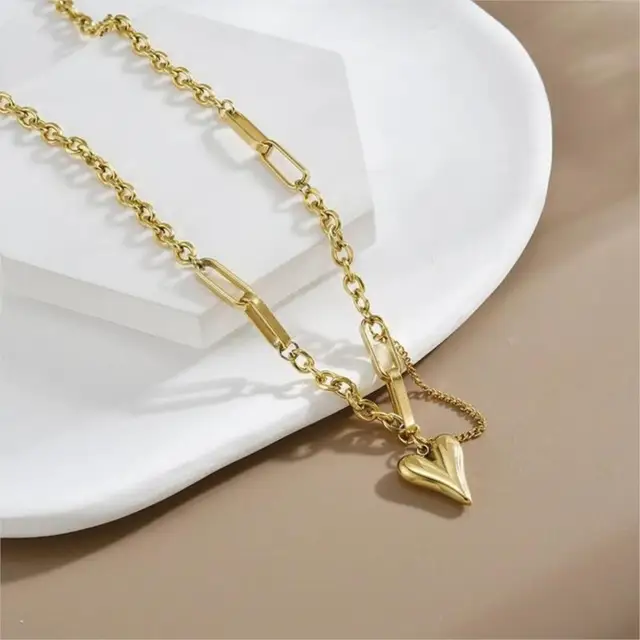 Luxury Gold-Plated Stainless Steel Necklace – Bold & Elegant