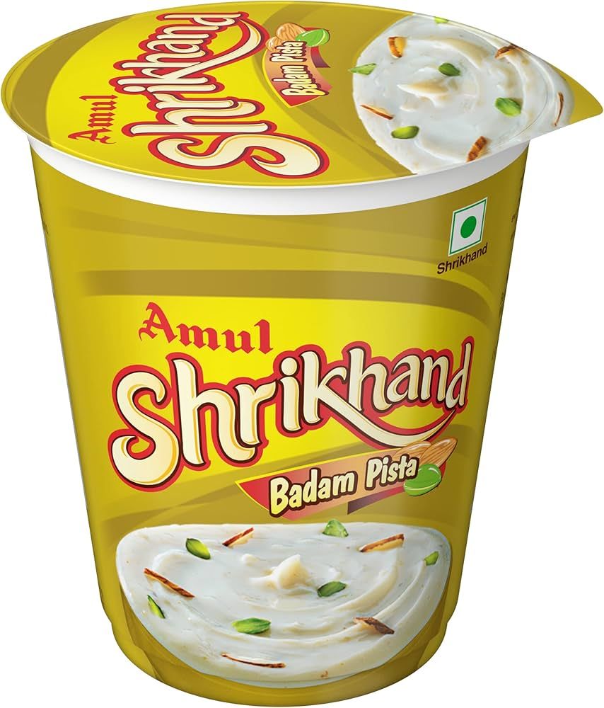 Amul Shrikhand Almond Pistachio (Badam Pista) - Frozen 500g