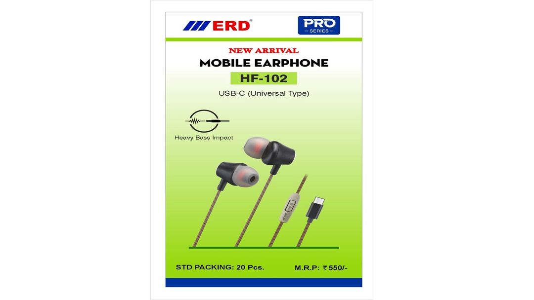  ERD HF-102 (Type-C Port) EARPHONE GREY USB-C