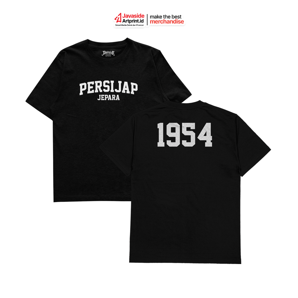 Kaos Persijap Jepara 1954 unisex prita wanita warna hitam- Javaside Artprint