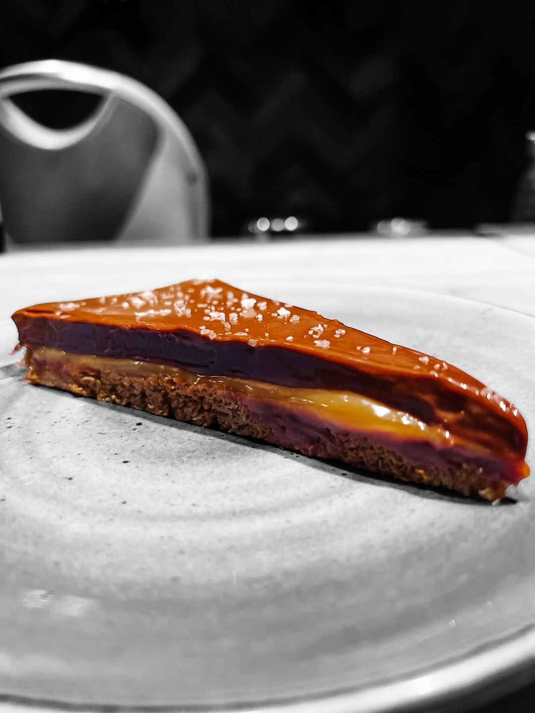 A large Kataifi chocolate tart 