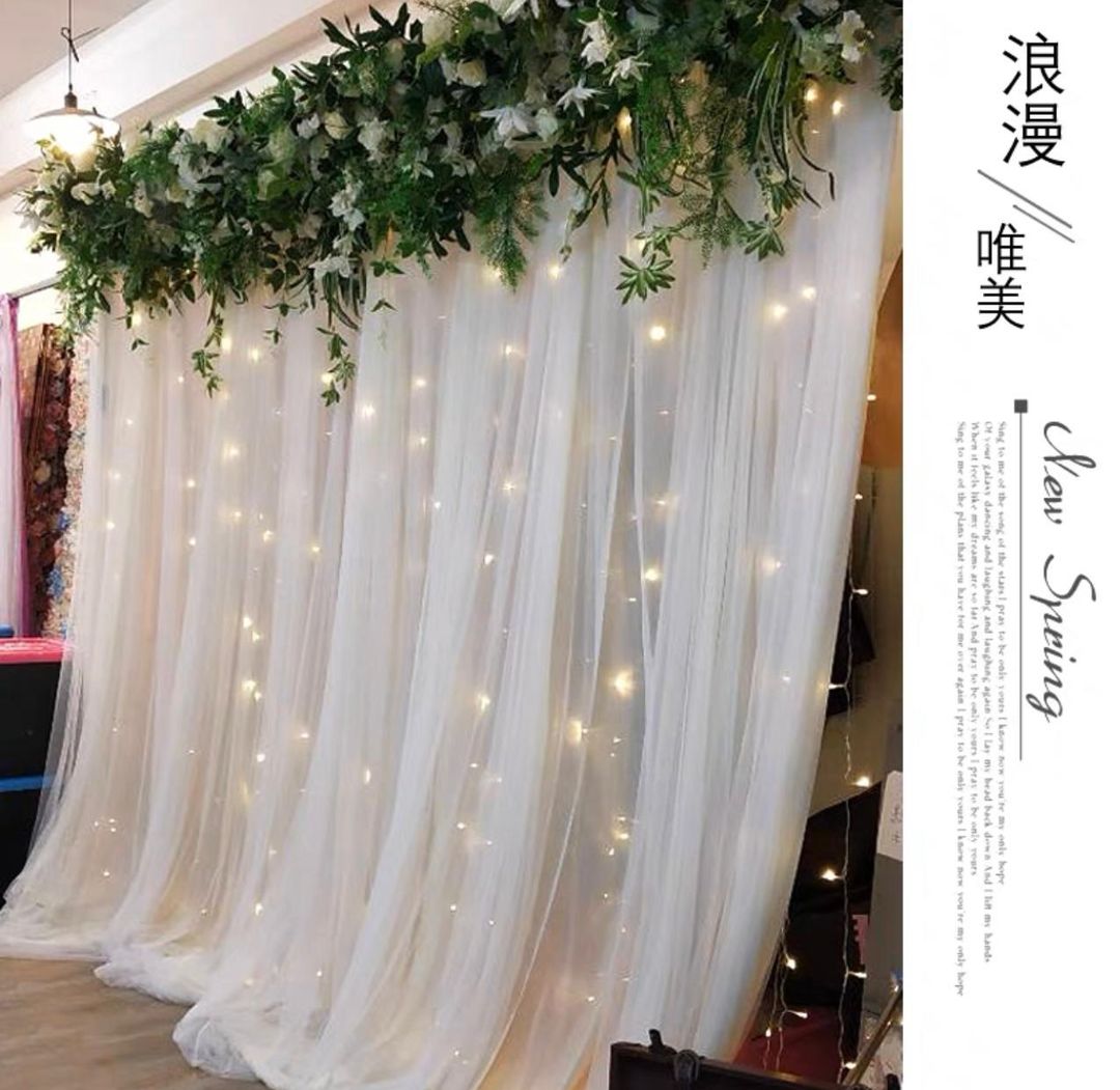 Backdrop Stand Floral decoration , Curtains &LED Lights 💡