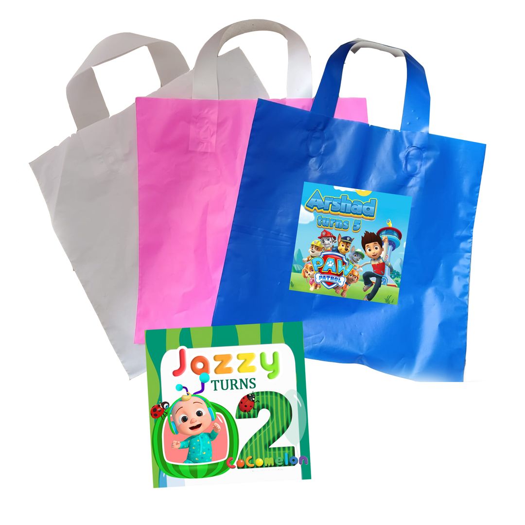 10x10" Plastic Bags with Stickers 