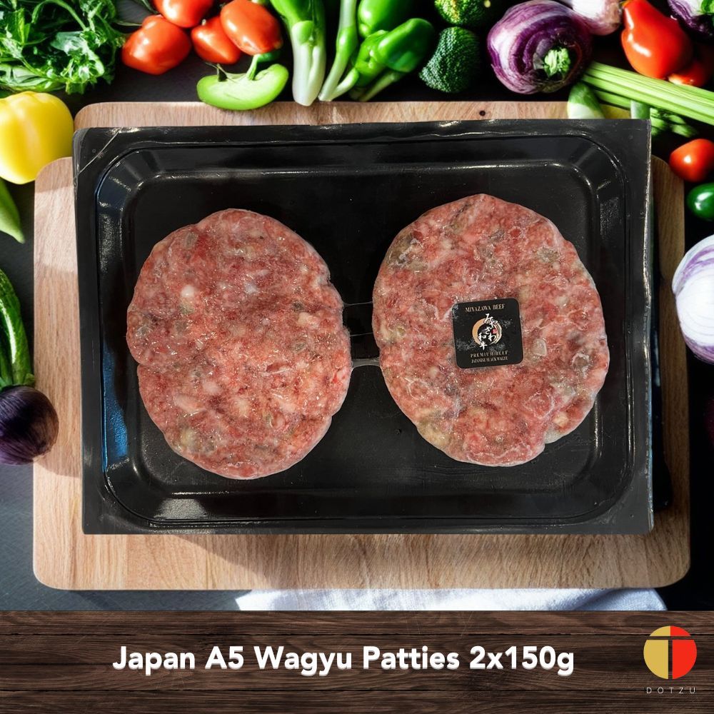 [Festive Year End Deal] Japanese A5 Wagyu Burger Patties 2x150g (5 Trays) + Free Hokkaido Sashimi Scallop 1kg