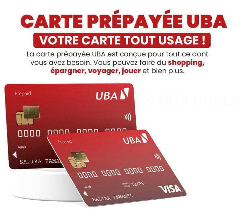  Cartes Visa prépayées UBA