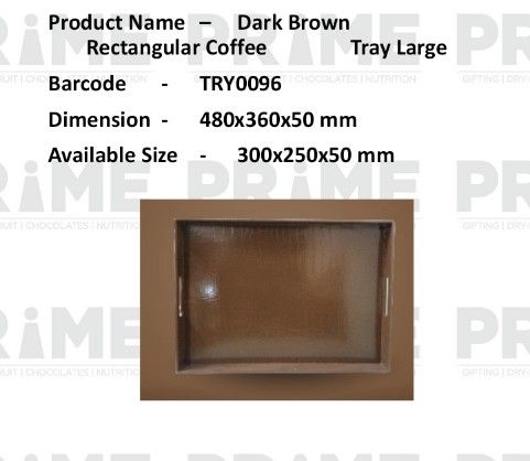 Dark Brown Rectangular Coffee Tray Large