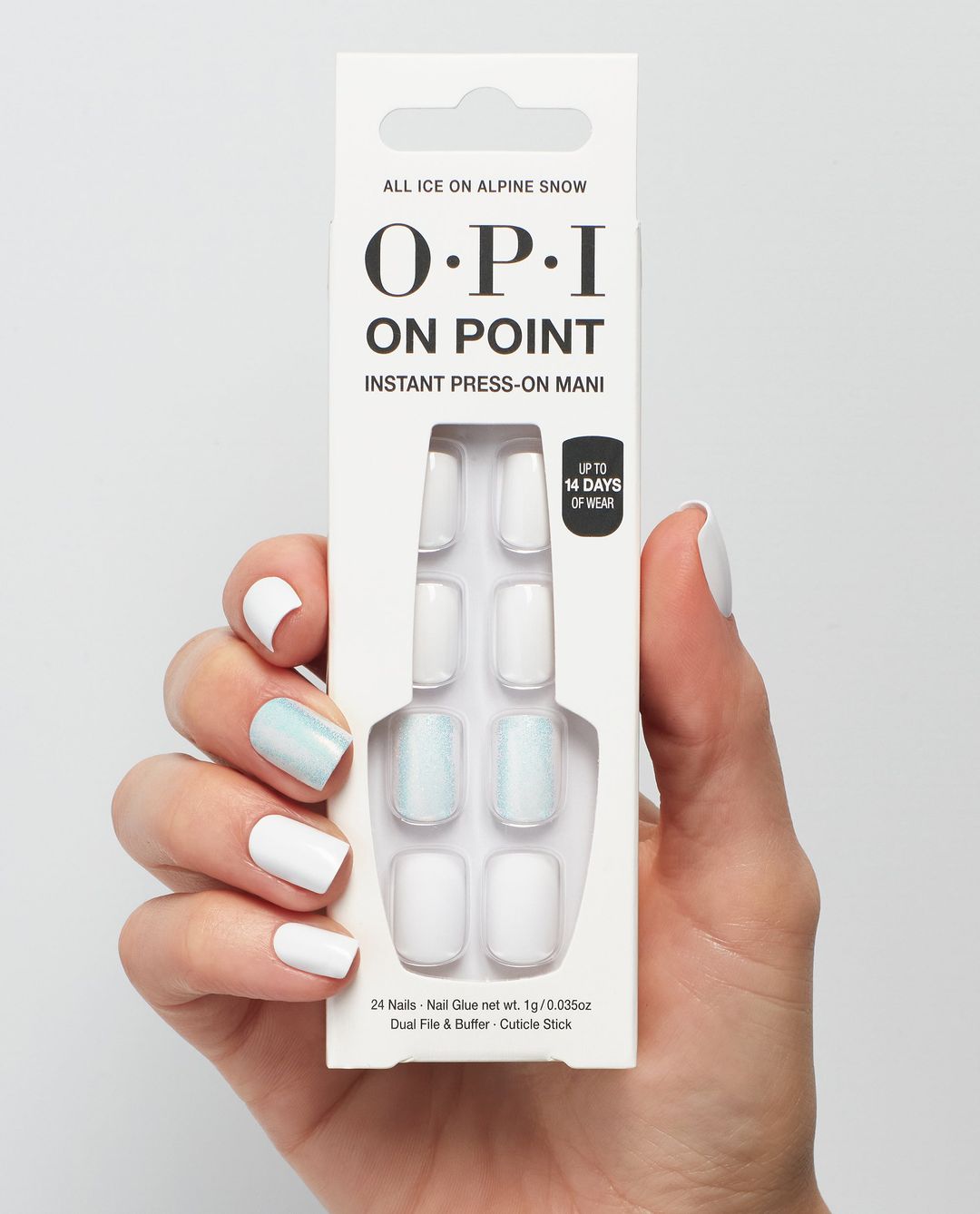 O.P.I On Point Instant Press-No Mani All Ice On Alpine Snow