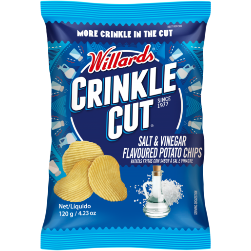 Willards Crinkle Cut Salt & Vinegar Flavour 120g