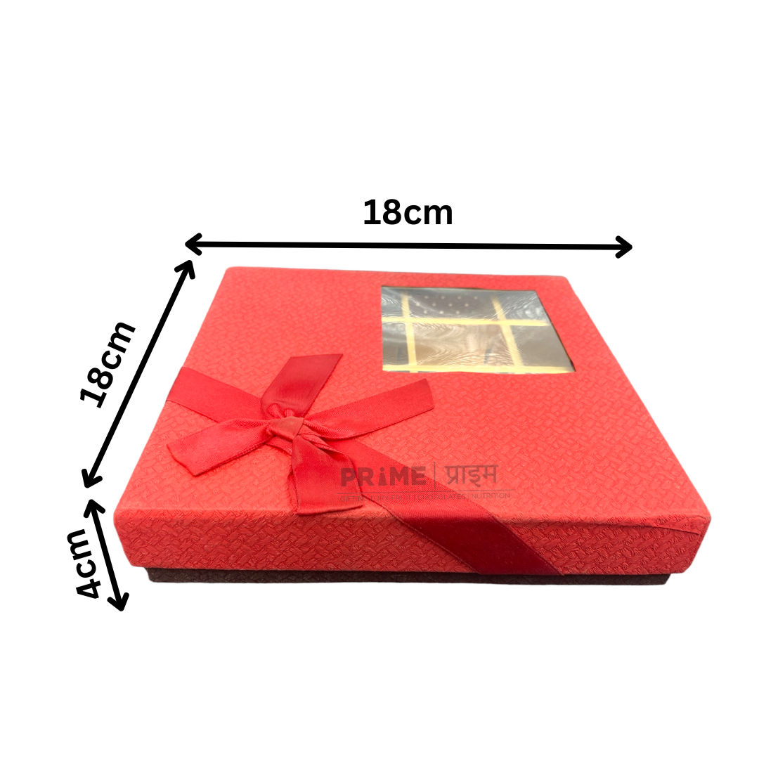 Red Square Hardpaper Dry Fruit Box