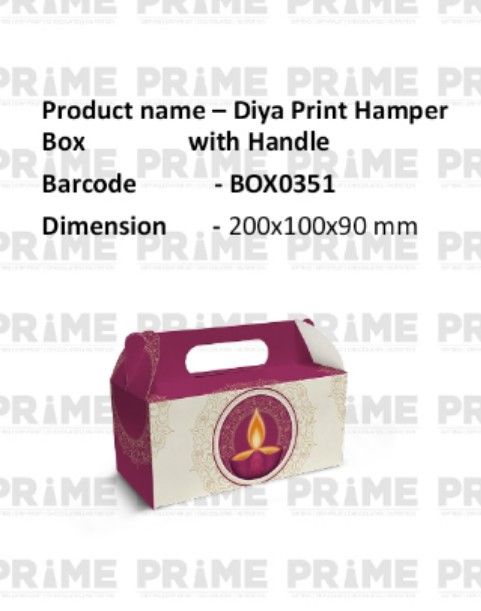 Diya Print Hamper Box with Handle
