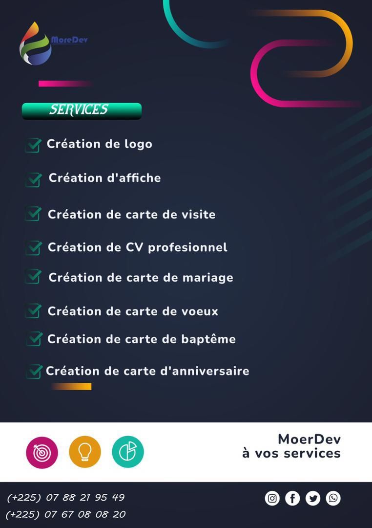 Affiche publicitaire ,carte de visite & logos