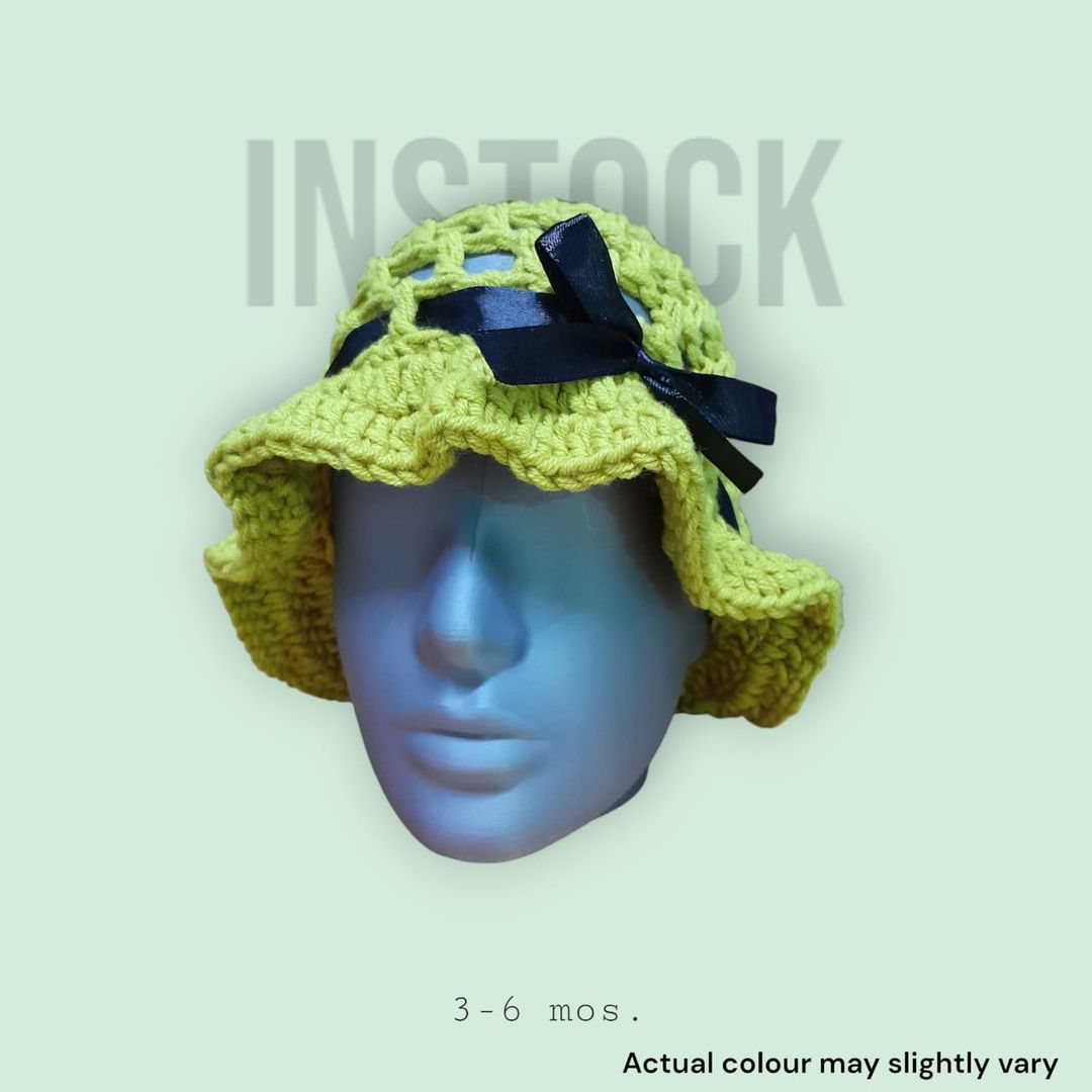 [INSTOCK] 3-6 mos. Bow Ribbon Sun Hat