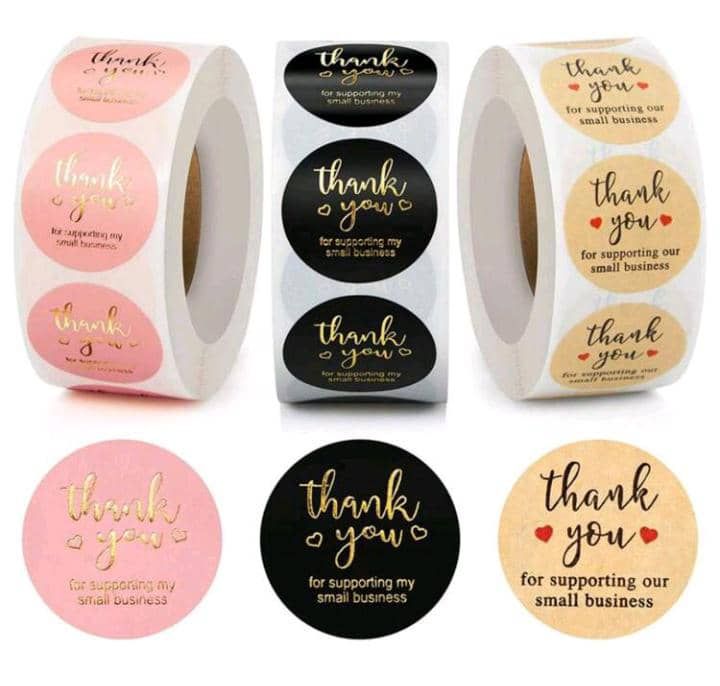 100 pcs Adhesive Stickers Labels "Thank You"