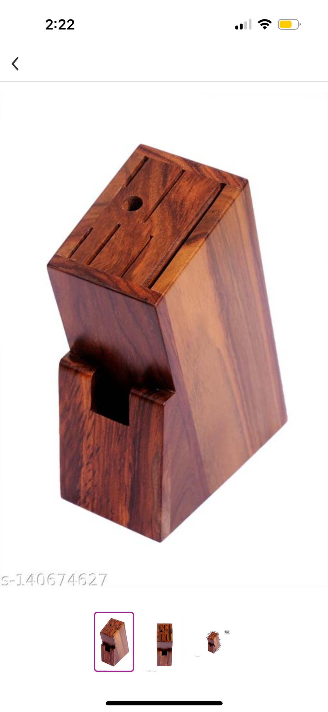 Wooden Knife Holder Stand with 6 Universal Knife Slot,