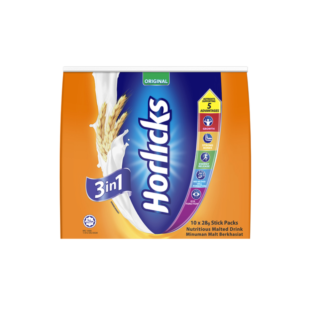 HORLICKS 3IN1 ORIGINAL MALT 10's x 28gm