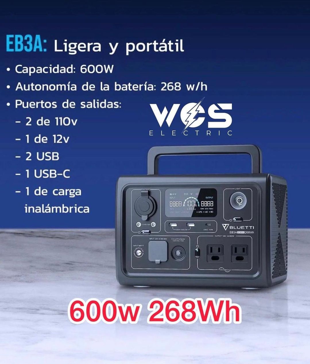 Estación de energía EB3A (600W / 268Wh)