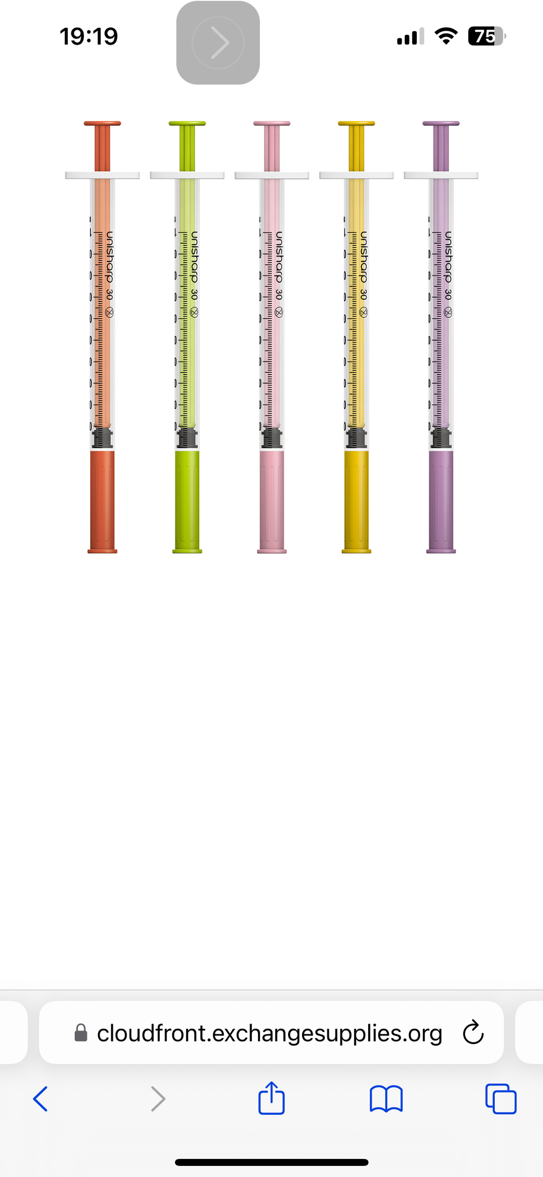 Unisharp 1ml 30G fixed needle syringe: mixed colours 10 Needles💉