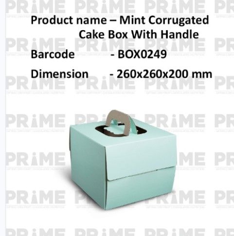 Mint Corrugated CakeBox With Handle