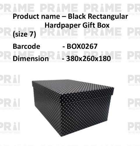 Black Rectangular Hardpaper Gift Box (size 7)