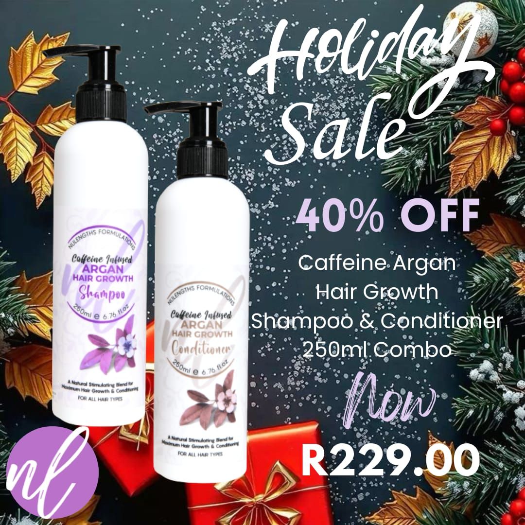 Caffeine Infused Argan Hair Growth Shampoo and Conditioner  250ml