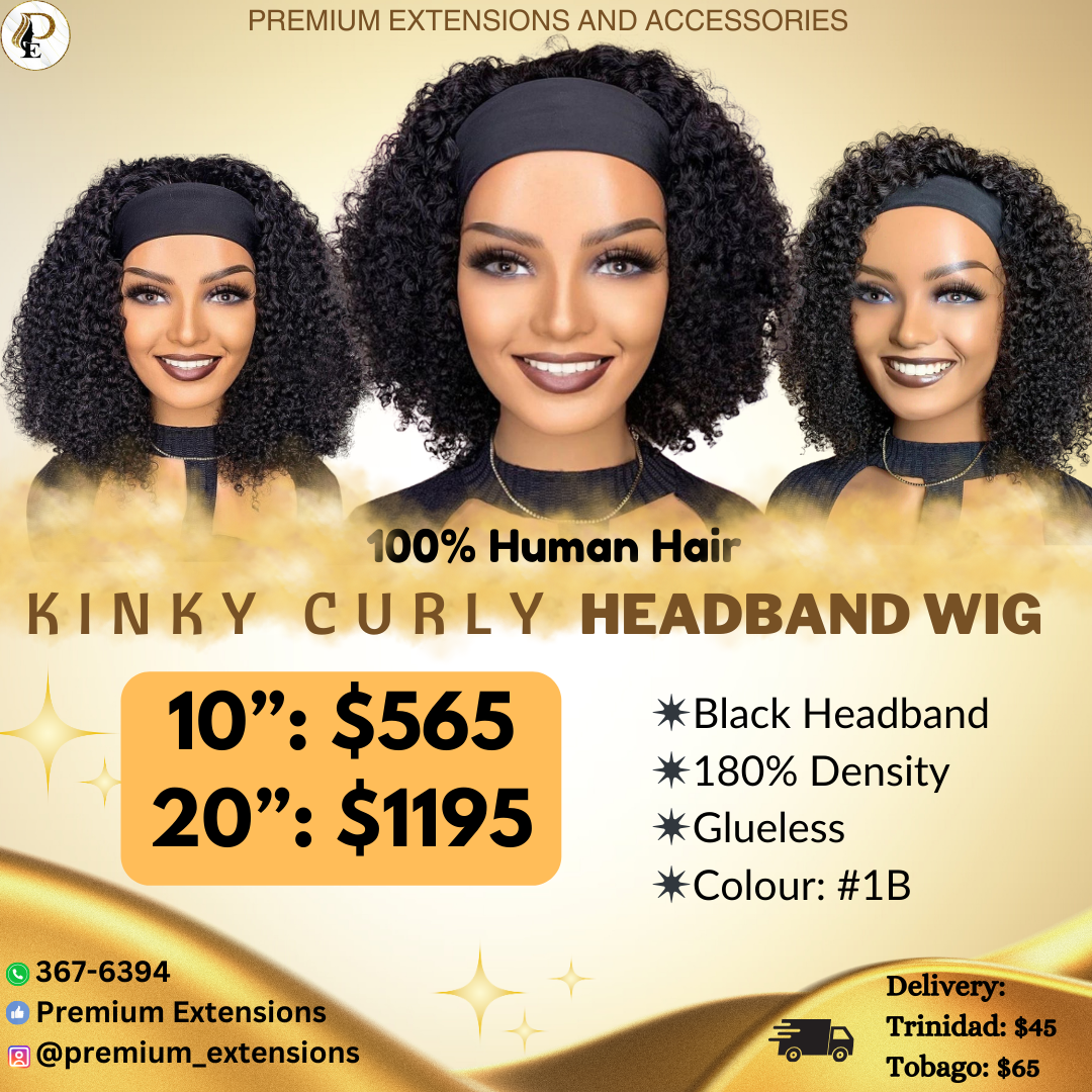 Kinky Curly Headband Wig