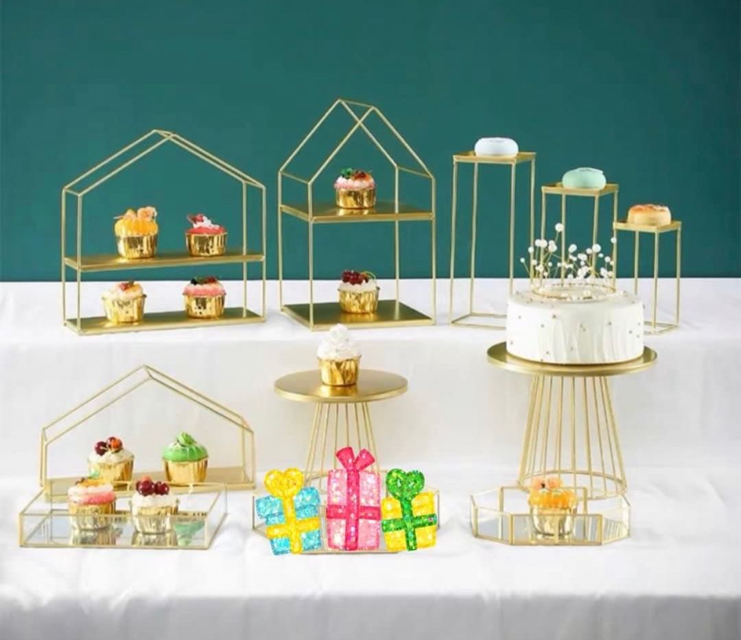 Gold Dessert Tray (10 Pcs)