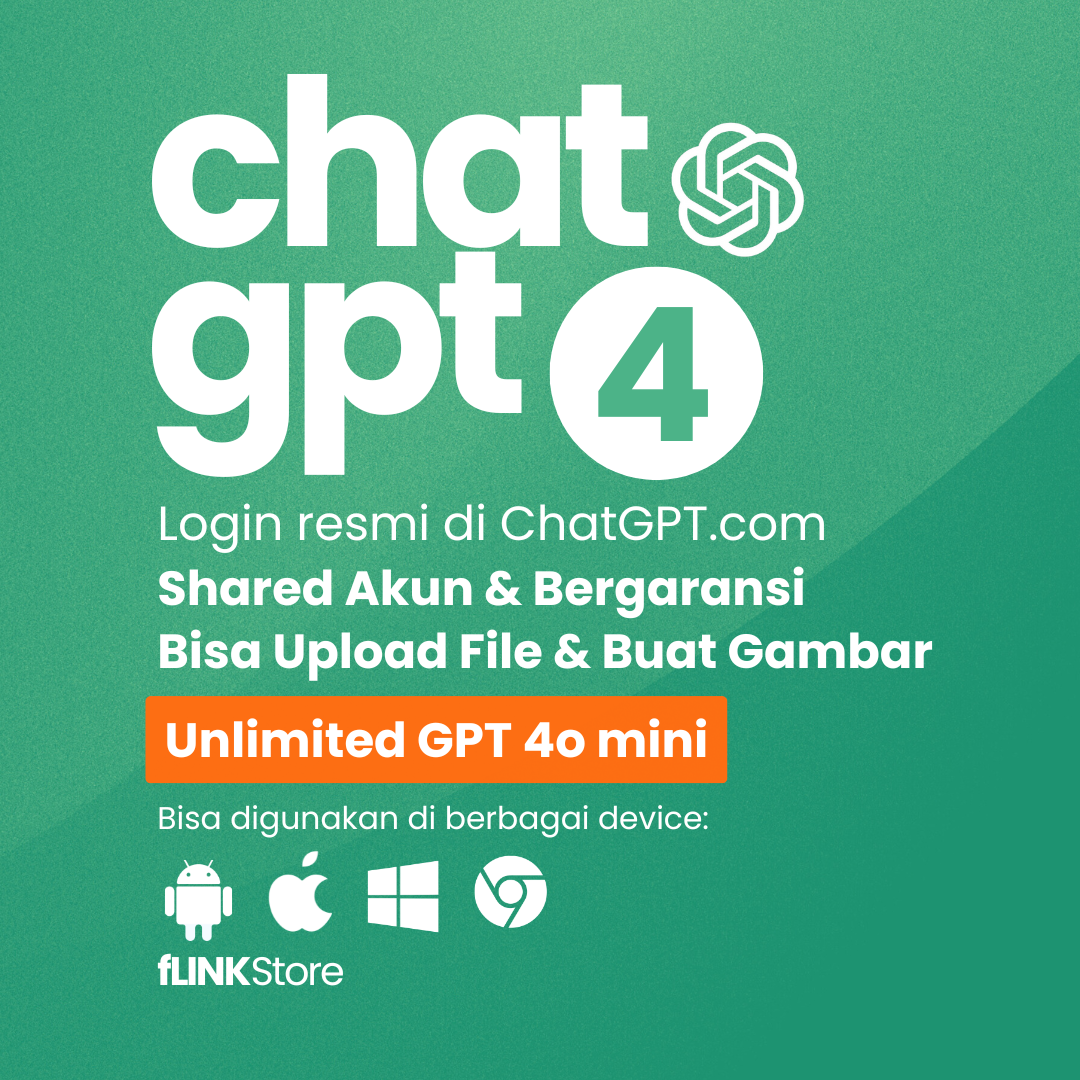 ChatGPT4 UNLIMITED 30 Hari Resmi