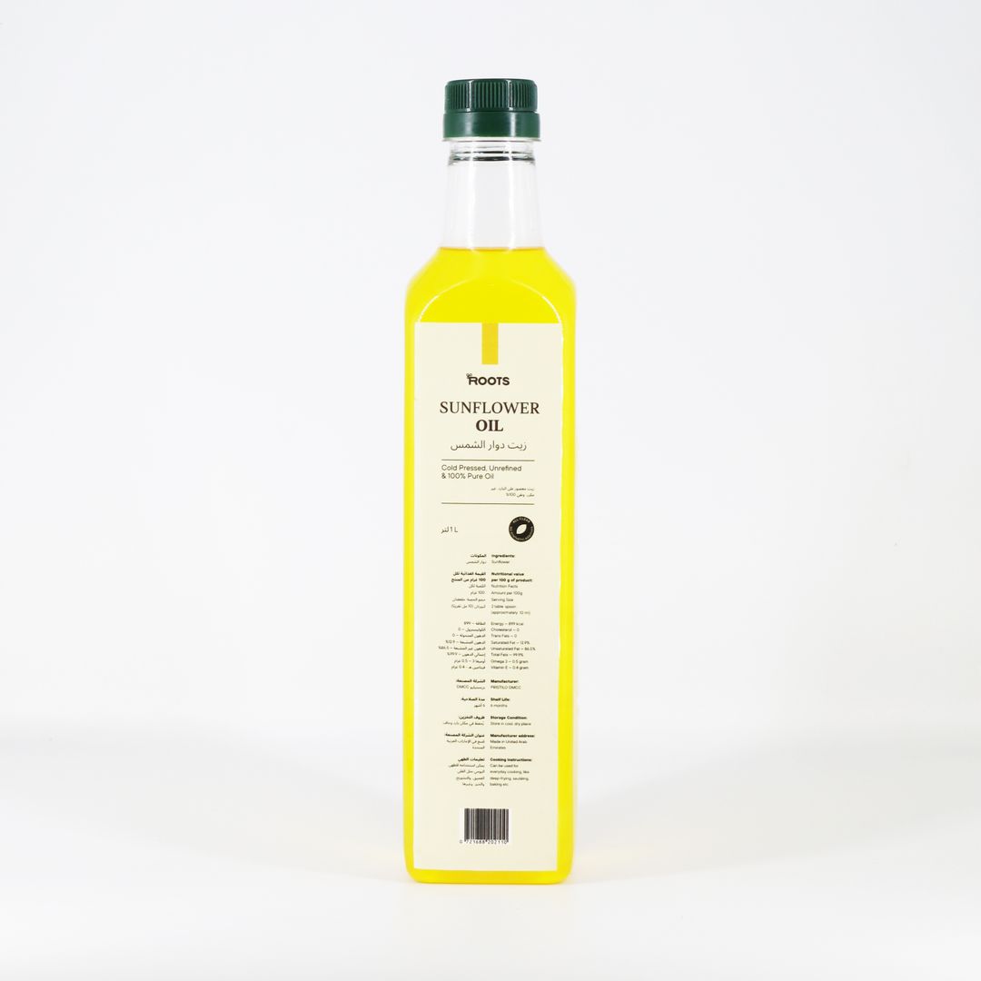 Roots Sunflower Oil Cold Pressed Unrefined 1L